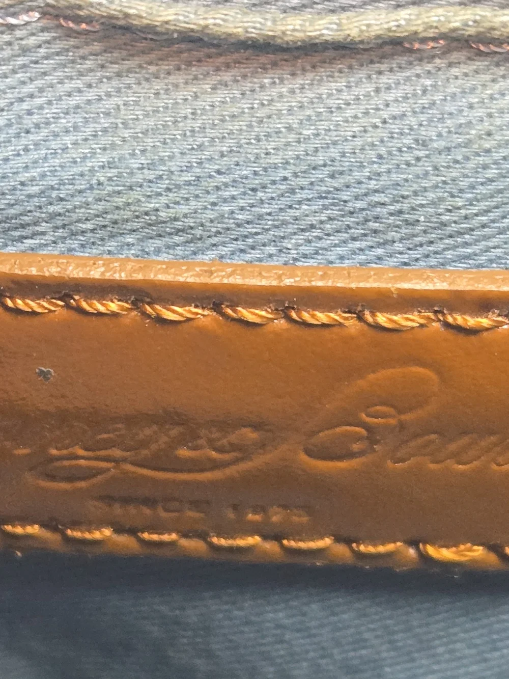Dooney & Bourke Cognac Patent Leather Satchel with Gold Plaque
